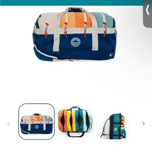 Tobiq Multi-Color Men’s Duffel Bag - Blue/Orange/Cream
